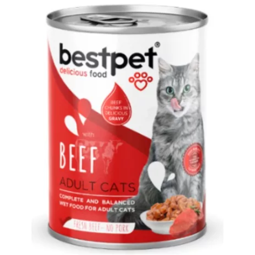 Alimento Húmedo Premium Bestpet para Gato sabor Trozos de Carne 400 gr