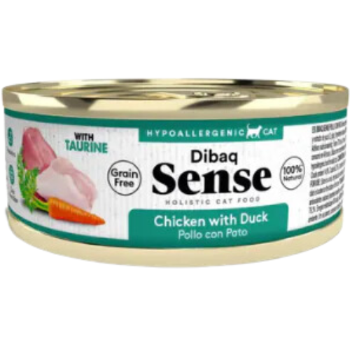 Alimento húmedo Dibaq Sense para Gato Adulto sabor Pollo y Pato 70 g