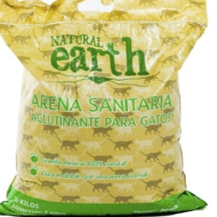 Arena sanitaria Natural earth aglutinante - Pack 6 Bolsas x 4 Kg