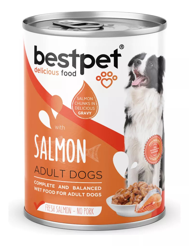 Alimento Húmedo Premium Bestpet para Perro sabor Trozos de Salmón 400 gr