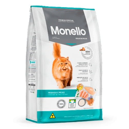 Alimento Monello para Gato control de Bolas de Pelos sabor Pollo y Pescado 1 Kg