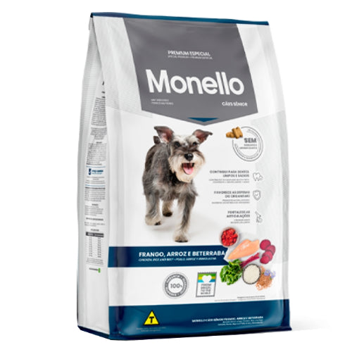 Alimento Monello para Perro Senior todas las razas sabor Pollo, Arroz y Remolacha x 15 Kg