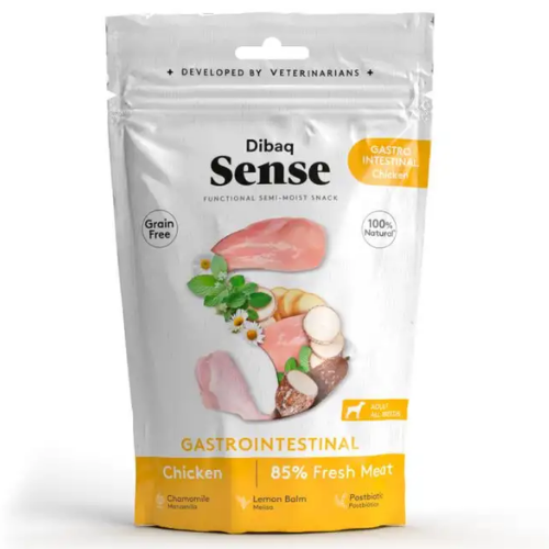 Snack semi húmedo Dibaq Sense funcional "Gastrointestinal" para perros sabor Pollo 100 g