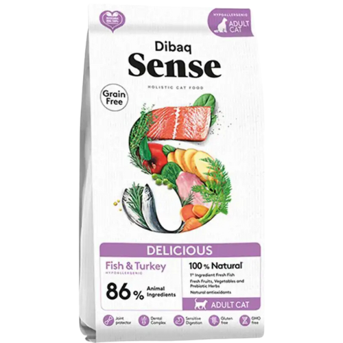 Alimento Dibaq Sense para Gato Adulto "Delicious" sabor Pescado y Pavo 6 Kg