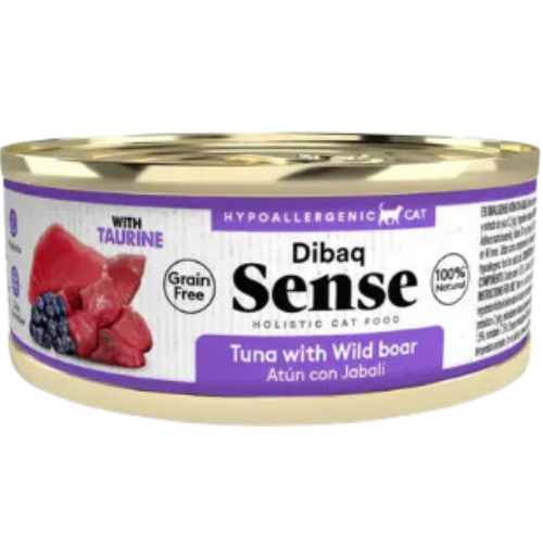 Alimento húmedo Dibaq Sense para Gato Adulto sabor Atún y Jabalí 70 g