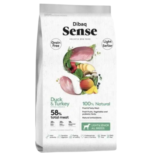 Alimento Dibaq Sense para Perro Senior y/o Light sabor Pavo & Pato 12 Kg