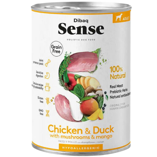 Alimento Húmedo Dibaq Sense para perro sabor Pollo y Pato 380 gr