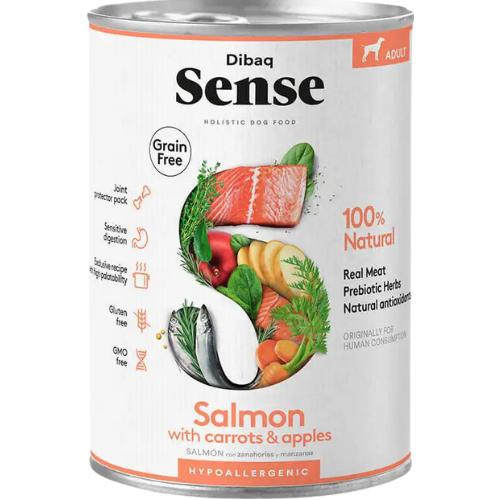 Alimento Húmedo Dibaq Sense para perro Adulto sabor Salmón 380 gr