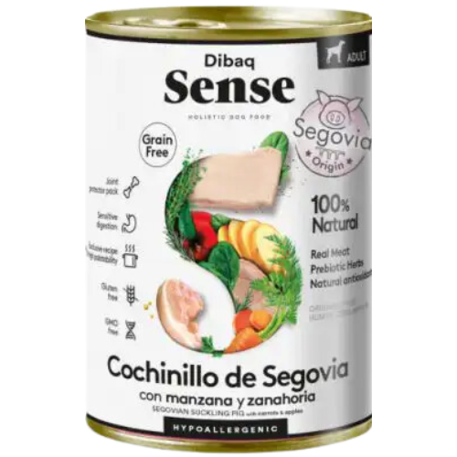 Alimento húmedo Dibaq Sense para Perro Adulto sabor Cochinillo de Segovia 380gr
