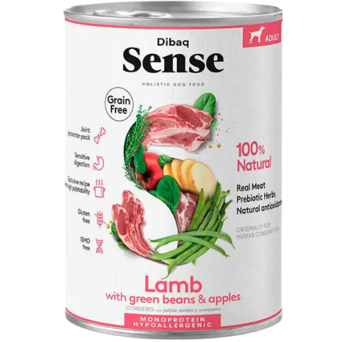 Alimento Húmedo Dibaq Sense para perro Adulto sabor Cordero 380 gr