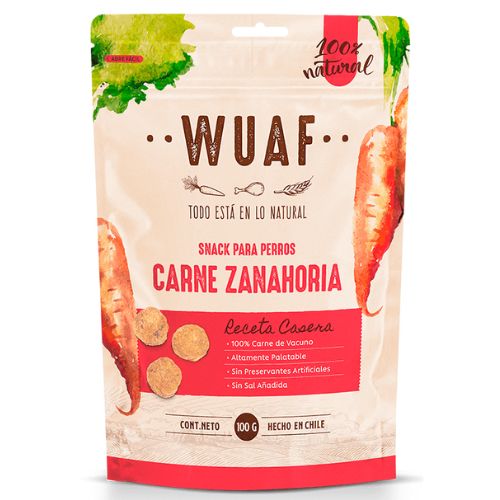WUAF Snack Receta Casera sabor Carne y Zanahoria 100 g