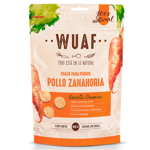 WUAF Snack Receta Casera sabor Pollo y Zanahoria 100 g