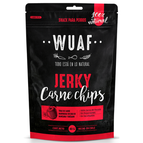 WUAF Snack Jerky chips sabor Carne y Orégano 40 g