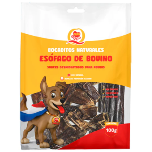 GRAN CANI Bocaditos naturales de esófago de bovino (snacks deshidratados para perros) 100 g
