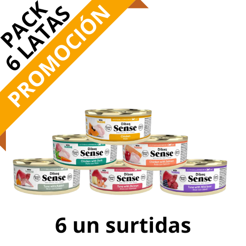Pack 6 Latas Dibaq Sense Alimento Húmedo Gato 70 gr