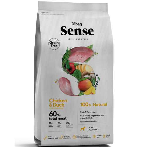 Alimento Dibaq Sense para Perro Adulto sabor Pollo y Pato 12 kg