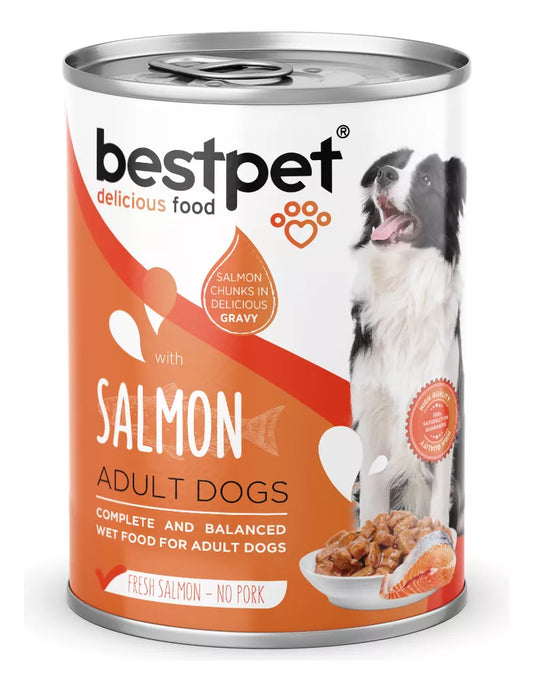Alimento Húmedo Premium Bestpet para Perro sabor Trozos de Salmón 400 gr