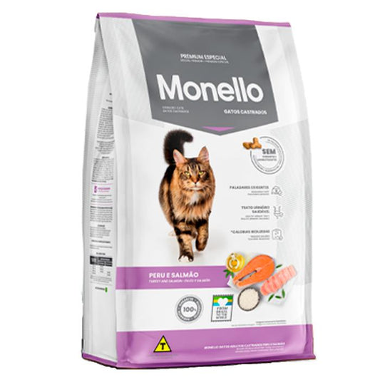Alimento Monello para Gatos Castrados sabor Pavo y Salmón 1 Kg