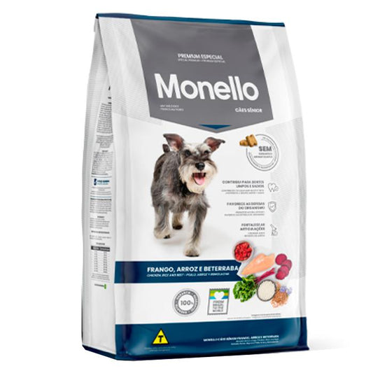 Alimento Monello para Perro Senior de todos los tamaños, sabor Pollo, Arroz y Remolacha 1 Kg