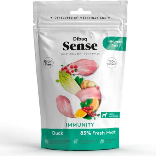 Snack semi húmedo Dibaq Sense funcional "Inmunity" para perros sabor Pato 100 g
