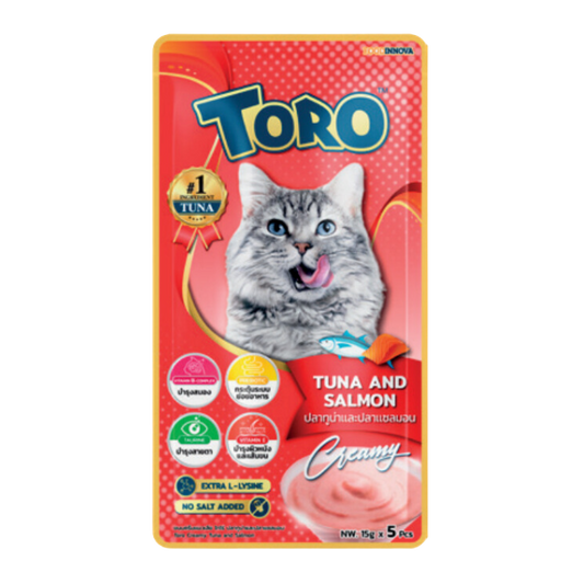 Caja de Snack Toro Creamy Atún y Salmón 12x5x15 g