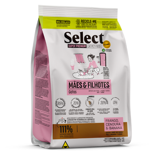 Alimento Select by Monello Gatas Madres y Gatitos Pollo, zanahoria y plátano 1,5 Kg