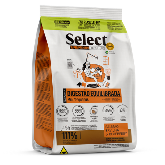 Alimento Select by Monello para Perro Adulto Razas Mini y Pequeñas sabor Salmón, arveja y arándano 2 Kg